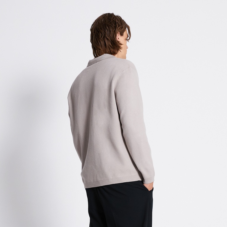 Zip Knit Cardigan "Reed" Beige
